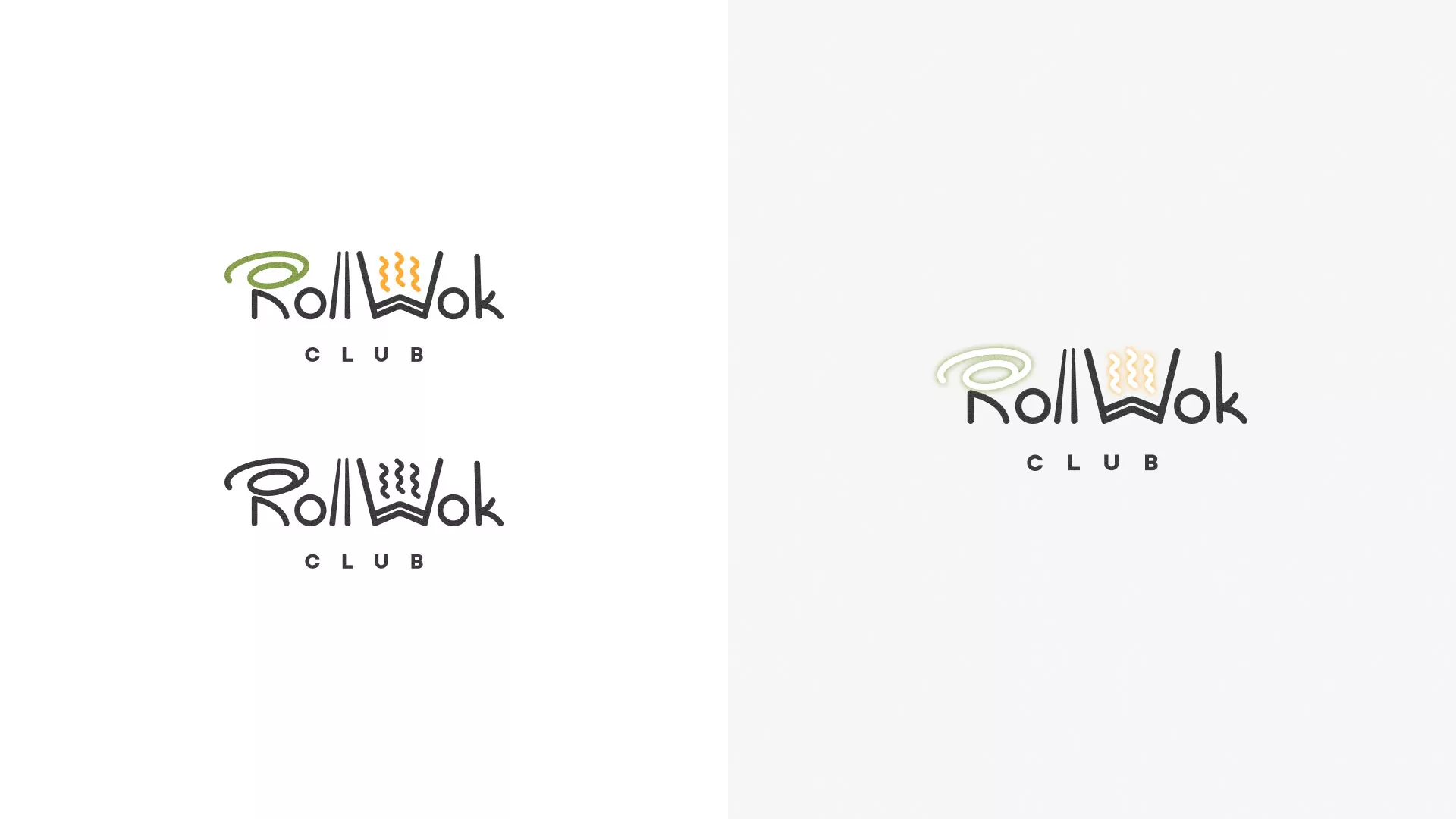 Разработка логотипа и фирменного стиля суши-бара «Roll Wok Club» в Ломоносове